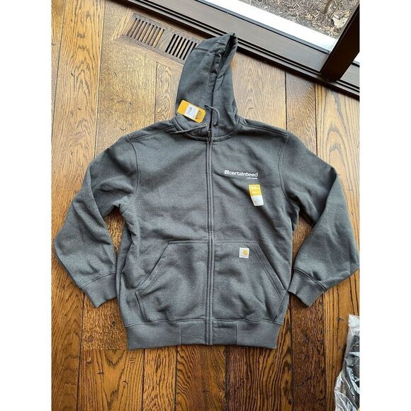 CertainTeed Saint-Gobain Carhartt Hooded Full Zip Sweatshirt Mens Large - Picture 1 of 7